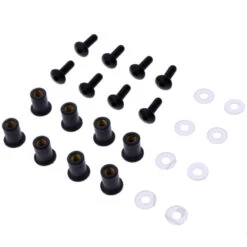 Tornillos De Carenado Aluminio Negro Con Tuerca De Goma 5x16